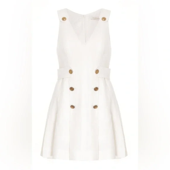 Zimmermann, Lovestruck Linen Minidress, Women, White, US 10, Dresses
